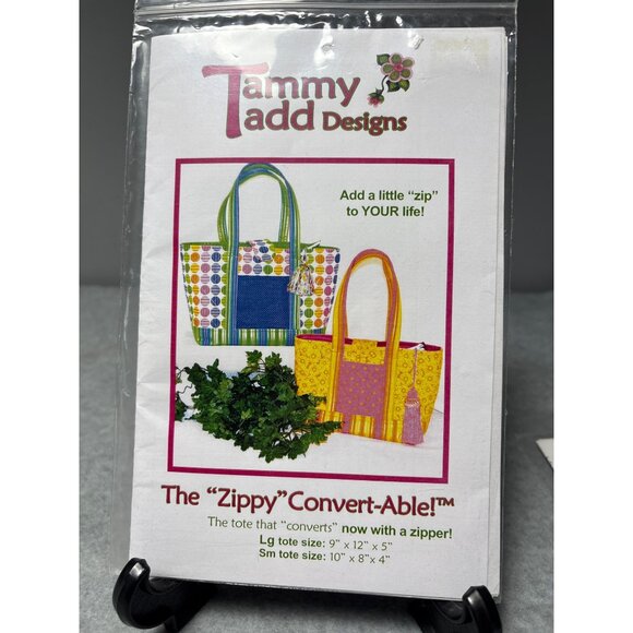 Tammy Tadd Designs "Zippy" Convert-Able Tote Bag Sewing Pattern with Zipper Opti - Picture 4 of 5